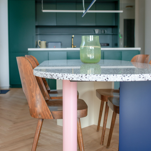 A Townhouse with Petrol-Green Accents